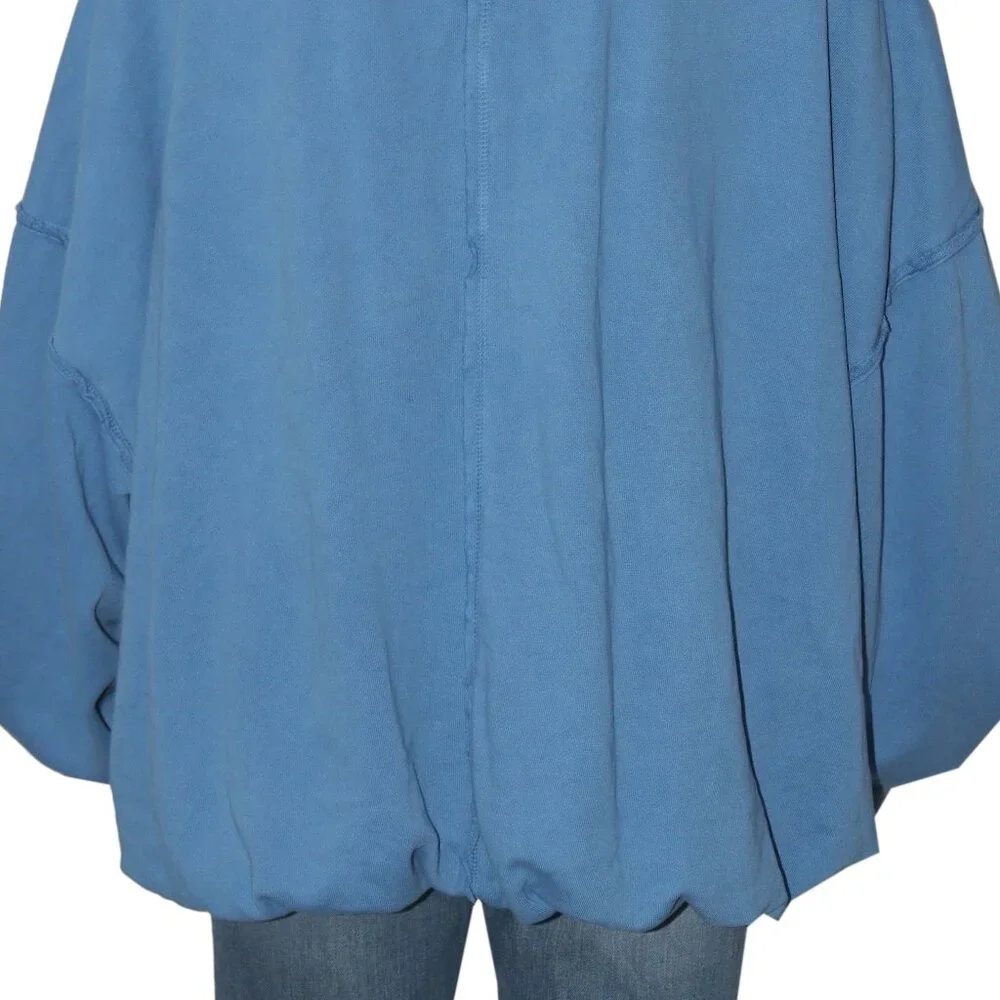 Free People We The Free Bubble Up Pullover Long Sleeve Blue Top M